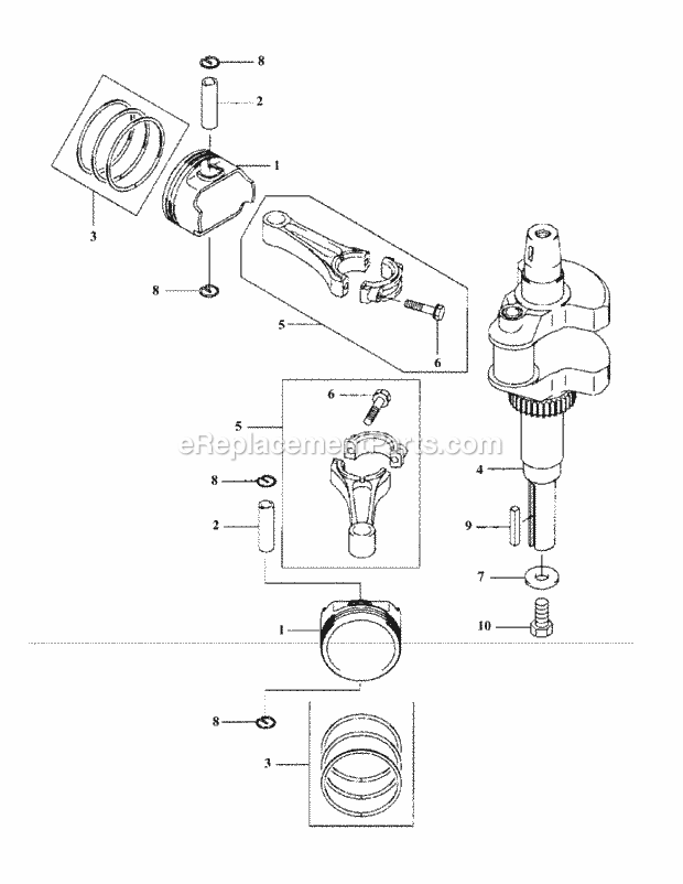 Fh721v-As15 Crankshaft & Pistons Diagram and Parts List for M60-KW 53AB5DCX150-25-HP Cub Cadet Lawn Tractor